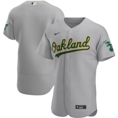 Men Oakland Athletics Men Nike Gray Road 2020 Flex Base Official Team MLB Jersey