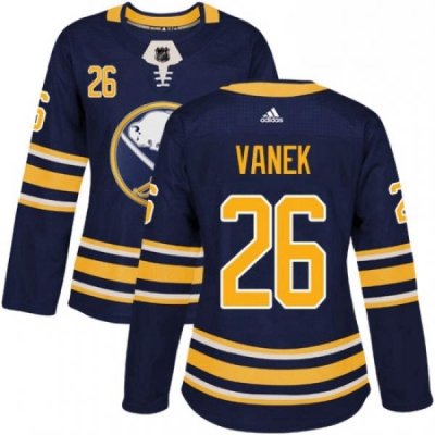 Womens Adidas Buffalo Sabres 26 Thomas Vanek Premier Navy Blue Home NHL Jersey