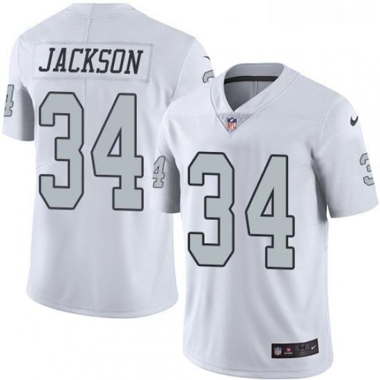 Youth Nike Oakland Raiders 34 Bo Jackson Limited White Rush Vapor Untouchable NFL Jersey