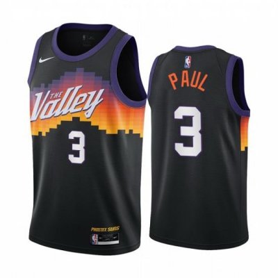 Men Nike Phoenix Suns 3 Chris Paul Black NBA Swingman 2020 21 City Edition Jersey