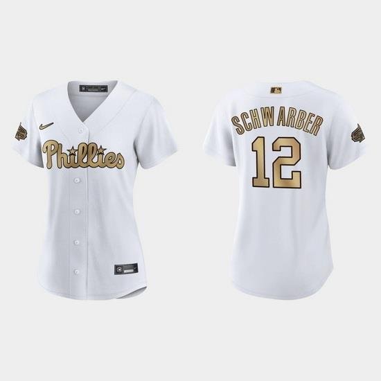 Women Philadelphia Phillies Kyle Schwarber 2022 Mlb All Star Game Replica White Jersey