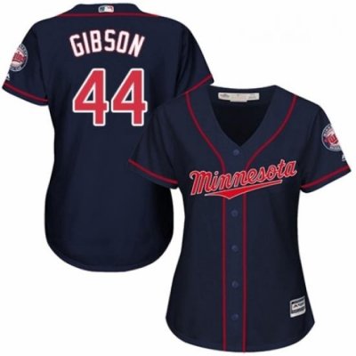 Womens Majestic Minnesota Twins 44 Kyle Gibson Authentic Navy Blue Alternate Road Cool Base MLB Jersey