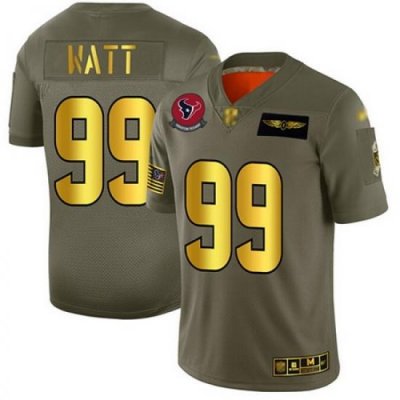 Texans 99 J J  Watt Camo Gold Men Stitched Football Limited 2019 Salute To Service Jersey