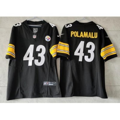 Men Pittsburgh Steelers 43 Troy Polamalu Black 2023 F U S E  Vapor Untouchable Limited Jersey