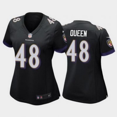 women patrick queen baltimore ravens black game jersey