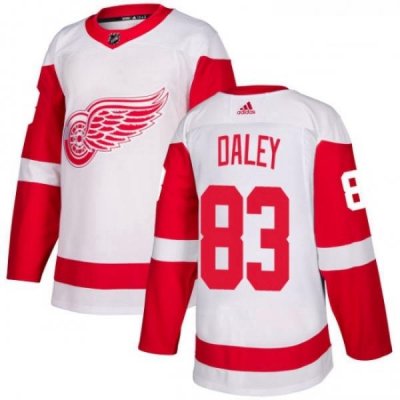 Youth Adidas Detroit Red Wings 83 Trevor Daley Authentic White Away NHL Jersey