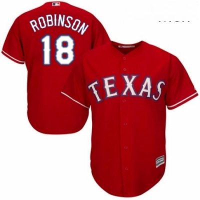 Mens Majestic Texas Rangers 18 Drew Robinson Replica Royal Blue Alternate 2 Cool Base MLB Jersey