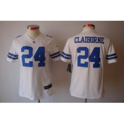 Women Nike Dallas CoWboys 24# Claiborne White Color[Women's NIKE LIMITED Jersey]