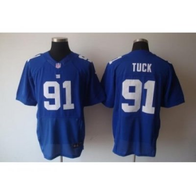 Nike NeW York Giants 91 Justin Tuck Blue Elite NFL Jersey