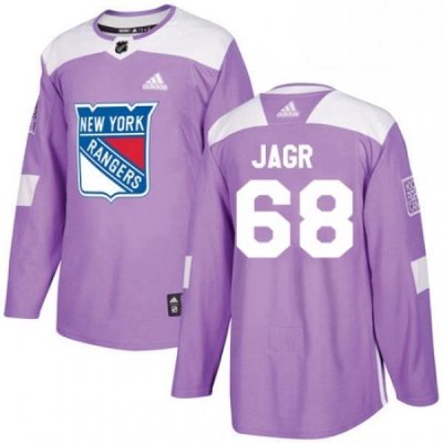 Youth Adidas New York Rangers 68 Jaromir Jagr Authentic Purple Fights Cancer Practice NHL Jersey