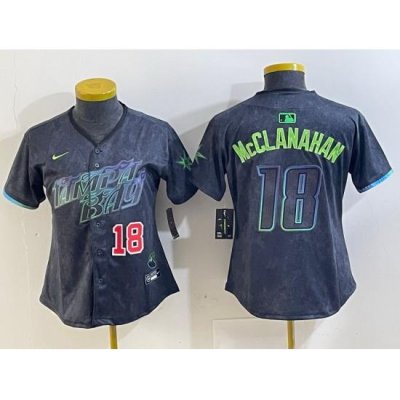 Women Tampa Bay Rays 18 Shane McClanahan Charcoal 2024 City Connect Limited jerseys 5