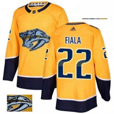 Mens Adidas Nashville Predators 22 Kevin Fiala Authentic Gold Fashion Gold NHL Jersey