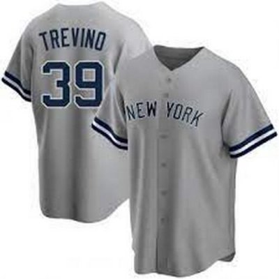 Men Nike NeW York Yankees 39 Jose Trevino Gray Stitched MLB Jersey