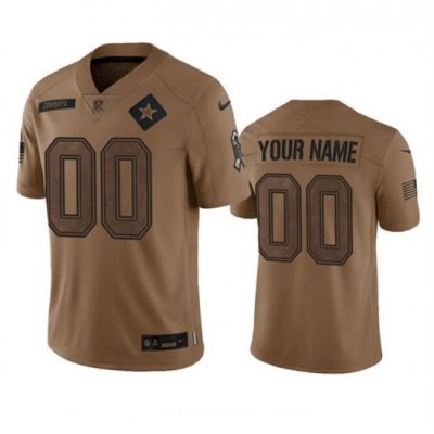 Men Women youth Dallas Cowboys Active Player Custom 2023 Brown Salute To Service Limited Stitched Football Jersey