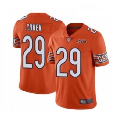 Mens Chicago Bears 29 Tarik Cohen Orange Alternate 100th Season Limited Football Jersey