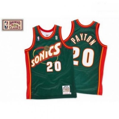 Mens Mitchell and Ness Oklahoma City Thunder 20 Gary Payton Swingman Green SuperSonics Throwback NBA Jersey