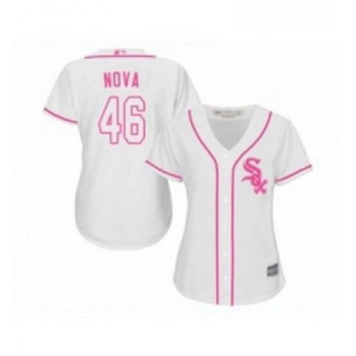 Womens Chicago White Sox 46 Ivan Nova Replica White Fashion Cool Base Baseball Jersey