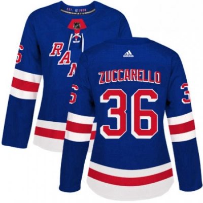 Womens Adidas New York Rangers 36 Mats Zuccarello Authentic Royal Blue Home NHL Jersey