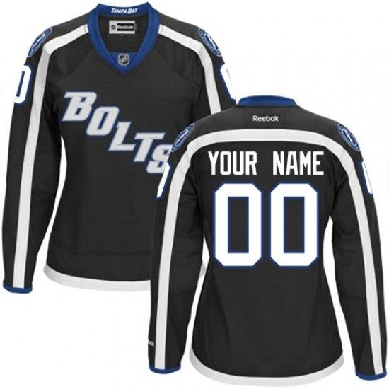 Men Women Youth Toddler Black Jersey - Customized Reebok Tampa Bay Lightning Third  II