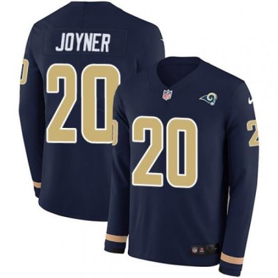 Nike Rams 20 Lamarcus Joyner Navy Blue Team Color Men s Stitched NFL Limited Therma Long Sleeve Jersey