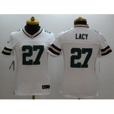 Women's Nike Green Bay Packers #27 Eddie Lacy White Stitched NFL Limited Jersey