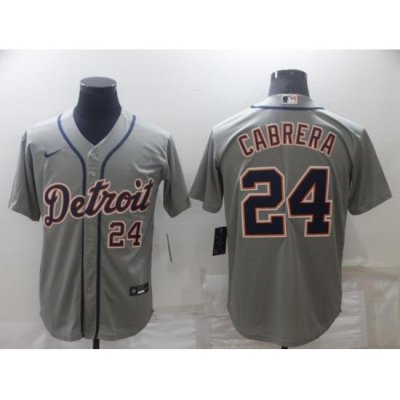 Men's Detroit Tigers #24 Miguel Cabrera Grey Stitched Cool Base Nike Jersey