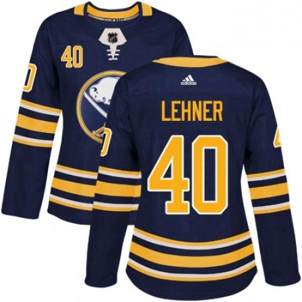 Womens Adidas Buffalo Sabres 40 Robin Lehner Premier Navy Blue Home NHL Jersey