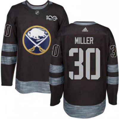 Mens Adidas Buffalo Sabres 30 Ryan Miller Premier Black 1917 2017 100th Anniversary NHL Jersey