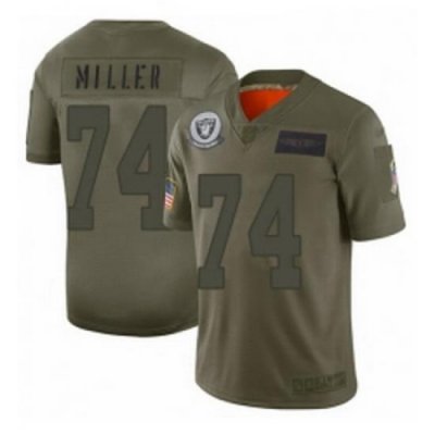 Men Oakland Raiders 74 Kolton Miller Limited Camo 2019 Salute to Service Football Jersey