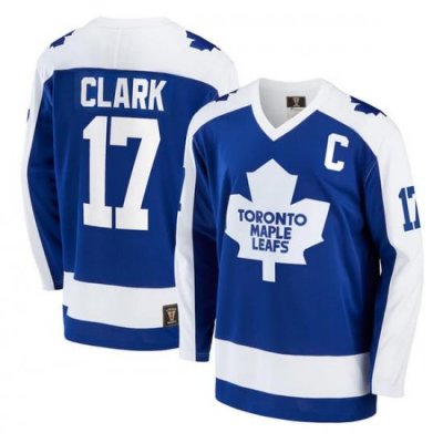 Men Toronto Maple Leafs 17 Wendel Clark Blue Stitched Jersey