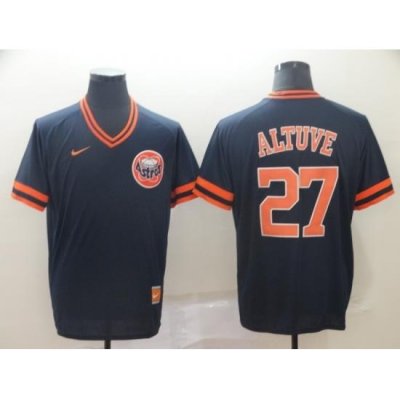 Men's Nike Houston Astros #27 Jose Altuve Navy CooperstoWn Collection Jersey