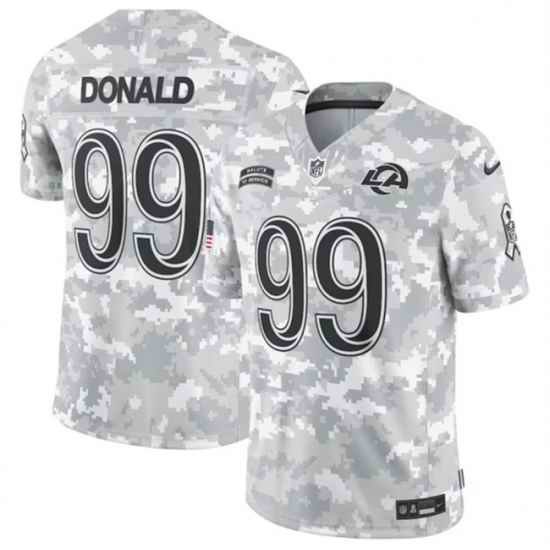 Youth Los Angeles Rams 99 Aaron Donald 2024 F U S E Arctic Camo Salute To Service Limited Stitched Football Jersey