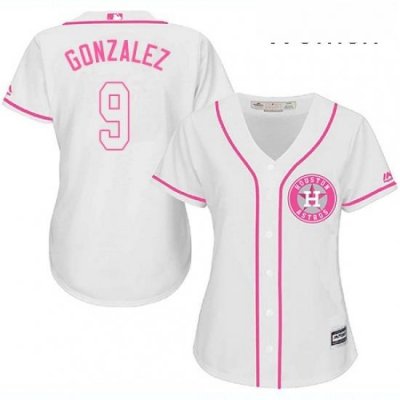 Womens Majestic Houston Astros 9 Marwin Gonzalez Replica White Fashion Cool Base MLB Jersey