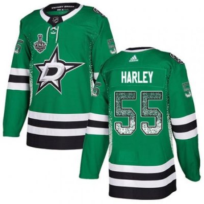 Men Adidas Dallas Stars 55 Thomas Harley Green Home Authentic Drift Fashion 2020 Stanley Cup Final Stitched NHL Jersey