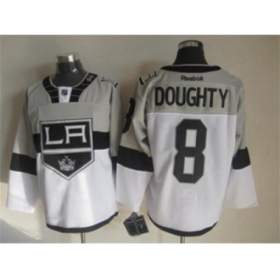 NHL Los Angeles Kings #8 Drew Doughty stadium white-grey jerseys