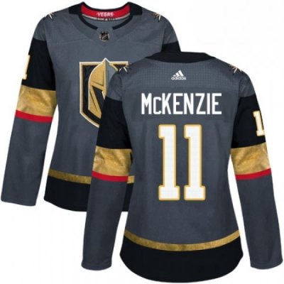 Womens Adidas Vegas Golden Knights 11 Curtis McKenzie Authentic Gray Home NHL Jersey