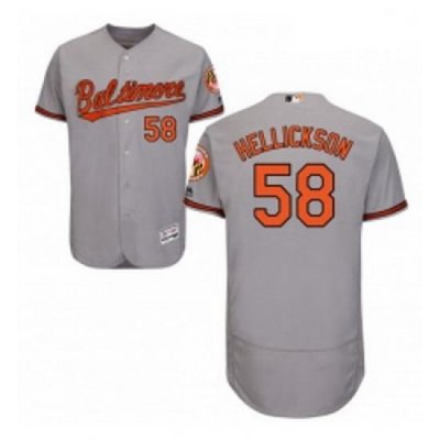 Mens Majestic Baltimore Orioles 58 Jeremy Hellickson Grey Flexbase Authentic Collection MLB Jersey