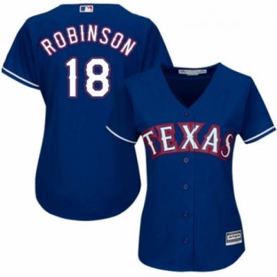 Womens Majestic Texas Rangers 18 Drew Robinson Replica Royal Blue Alternate 2 Cool Base MLB Jersey