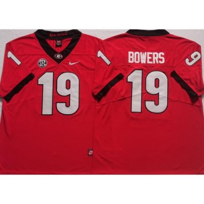 Men #19 Brock Bowers Georgia Bulldogs College Football Jerseys Sale-Red