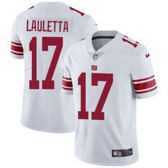 Nike Giants #17 Kyle Lauletta White Mens Stitched NFL Vapor Untouchable Limited Jersey