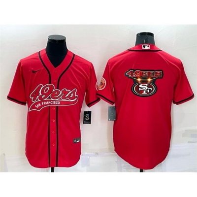 Men San Francisco 49ers Red Team Big Logo With Patch Cool Base Stitched Baseb