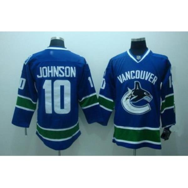 Vancouver Canucks 10 Johnson blue jersey