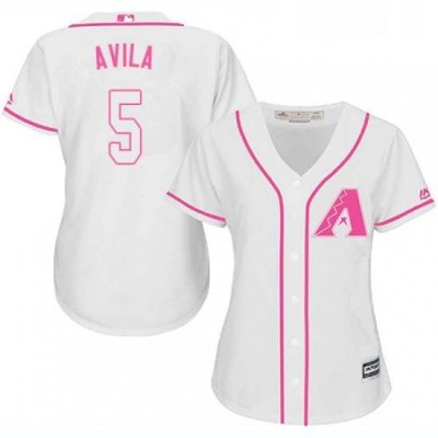 Womens Majestic Arizona Diamondbacks 5 Alex Avila Authentic White Fashion MLB Jersey