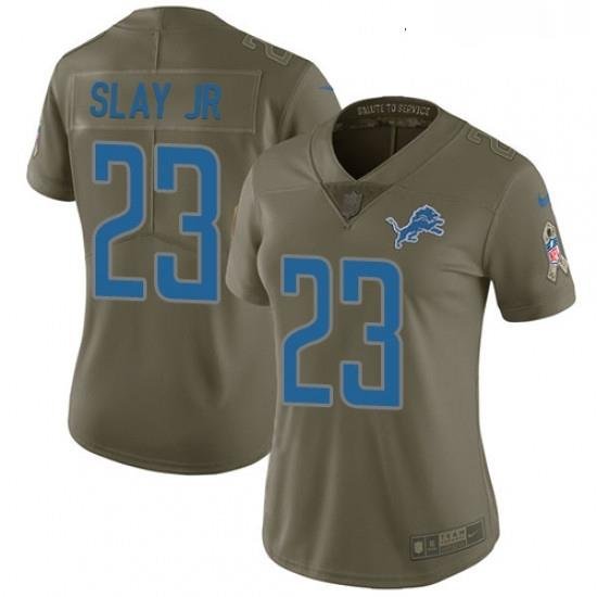 Womens Nike Detroit Lions 23 Darius Slay Jr Limited Olive 2017 Salute to Service NFL Jersey