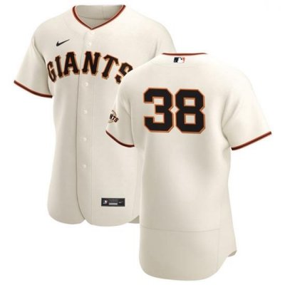 San Francisco Giants 38 Tyler Beede Men Nike Cream Home 2020 Authentic Player MLB Jersey