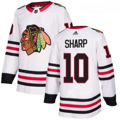 Womens Adidas Chicago Blackhawks 10 Patrick Sharp Authentic White Away NHL Jersey