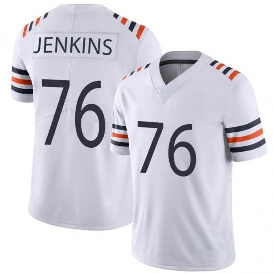 Men Chicago Bears 76 Teven Jenkins White 2021 Vapor Untouchable Stitched NFL Nike Alternate Classic Limited Jersey