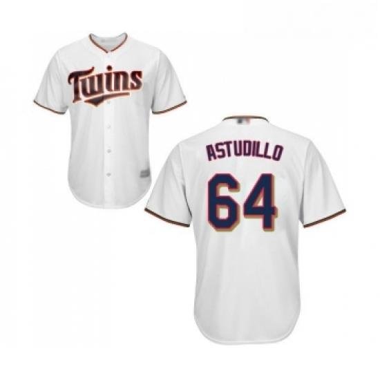 Youth Minnesota Twins 64 Willians Astudillo Replica White Home Cool Base Baseball Jersey