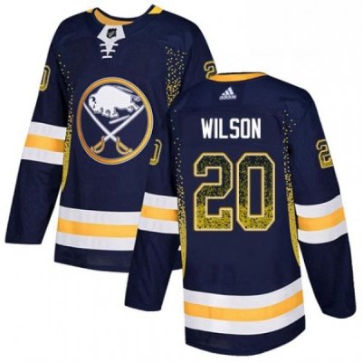 Mens Adidas Buffalo Sabres 20 Scott Wilson Authentic Navy Blue Drift Fashion NHL Jersey