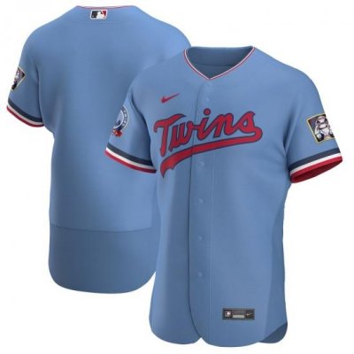 Men Minnesota TWins Men Nike Light Blue Alternate 2020 Flex Base Team MLB Jersey